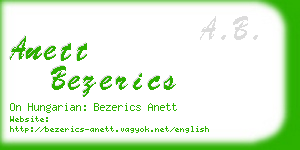 anett bezerics business card